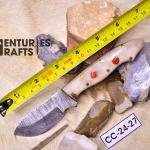 Hunting Ready: 6.5-Inch Damascus Steel skining Knife