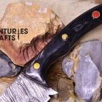 Rugged Precision: 10-Inch Damascus Steel Hunting Knife