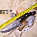 Rugged Precision: 10-Inch Damascus Steel Hunting Knife