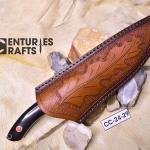 Rugged Precision: 10-Inch Damascus Steel Hunting Knife