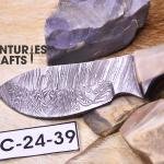 Hunting Ready: 6.5-Inch Damascus Steel skinning Knife