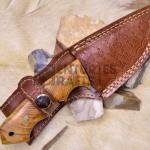 8 Inch Hand Forged Damascus Hunting and Camping Knife.